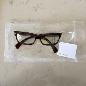 Brand New Alexander McQueen AMQ4141 2B7 Eyeglasses Brown 53mm Women